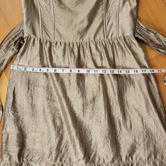 Twelfth Street by Cynthia Vincent bronze gold metallic dress strapless corset mi - Picture 10 of 14